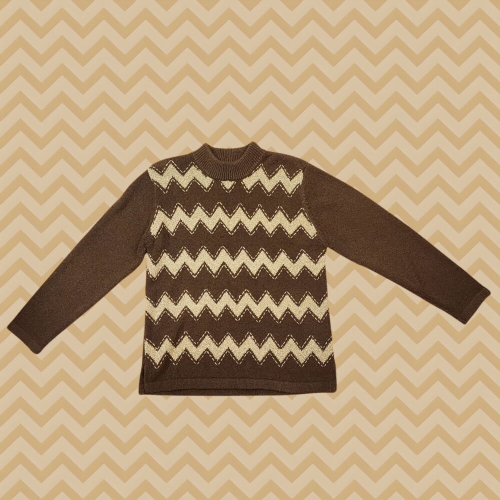 Brown Zigzag Sweater Beta's Choice